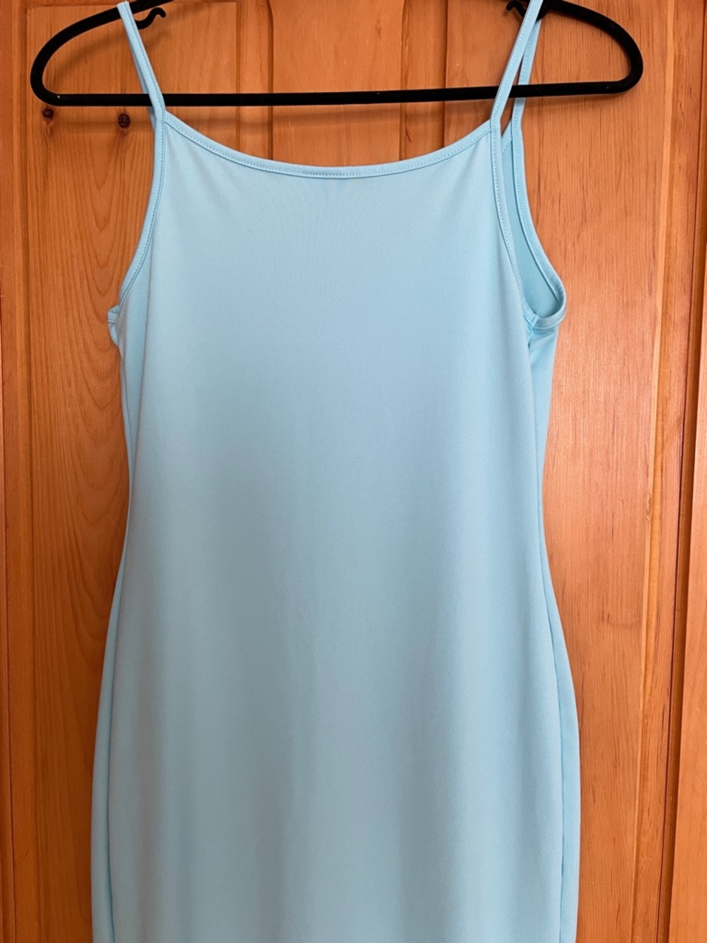 M -L Alluring Slim Slip Midi Dress in Blue Sky - Picture 2 of 5